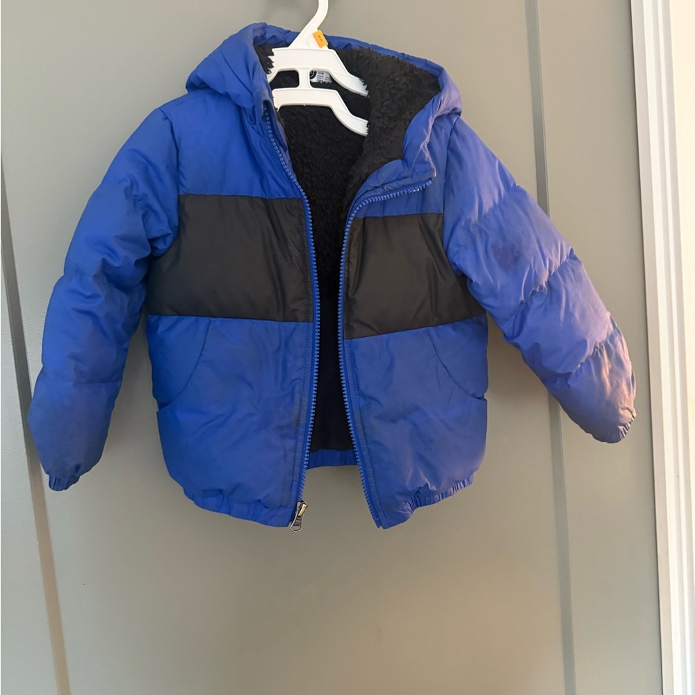 The North Face Kids Blue and Black Puffer Jacket